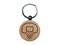 Basketball Hoop and Backboard Engraved Wood Round Keychain Tag Charm